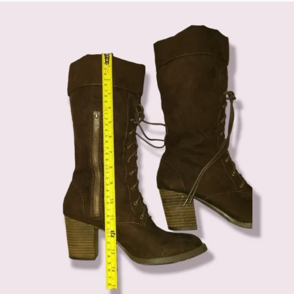 Brown Suede Women's Boots - Picture 7 of 8